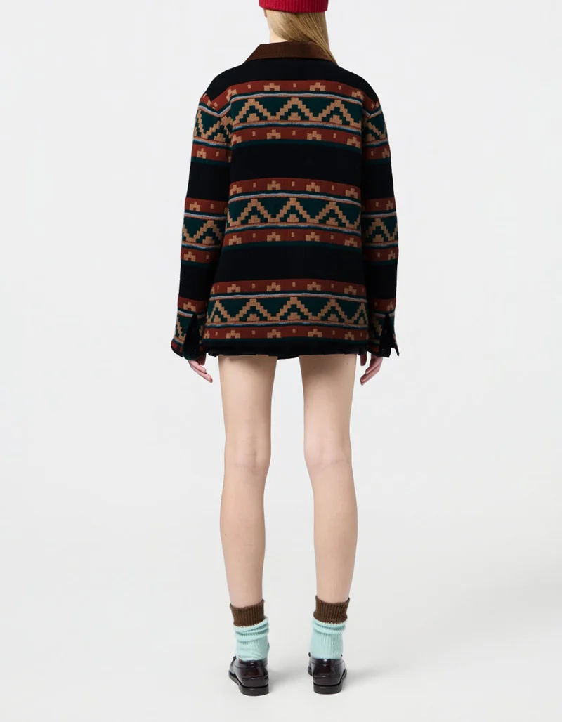 Gemusterte Wolle-Kaschmir-Mix Jacke Western Industry