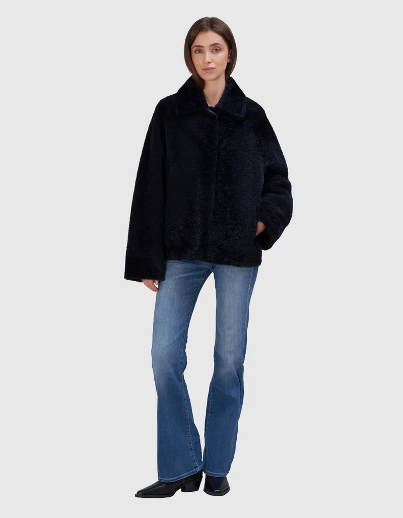 Shearling-Wende-Jacke Teila Merinillo Alba Nappa
