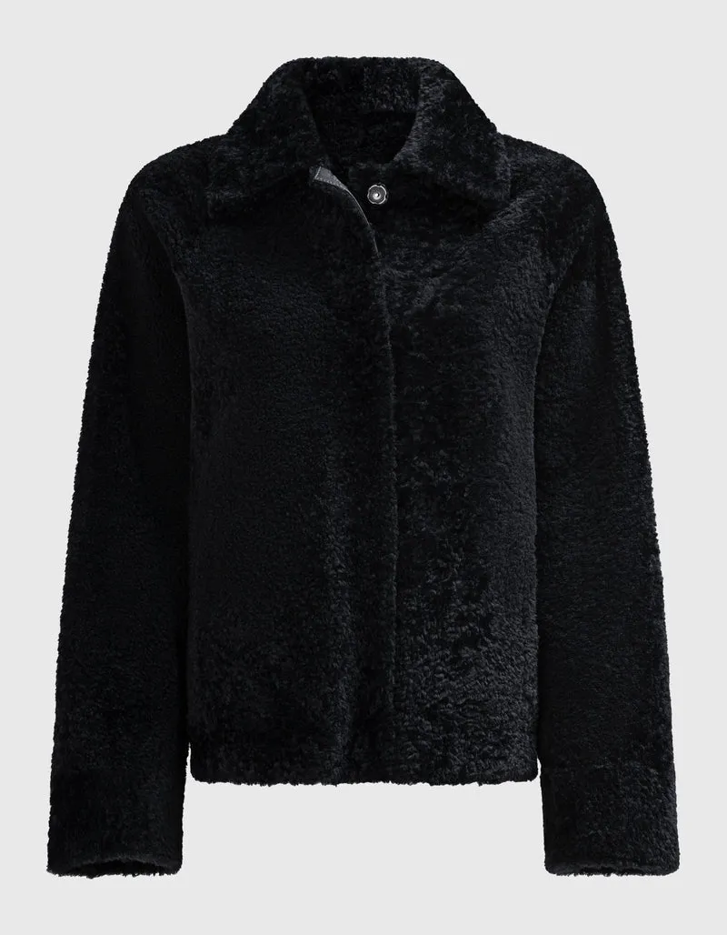 Shearling-Wende-Jacke Teila Merinillo Alba Nappa