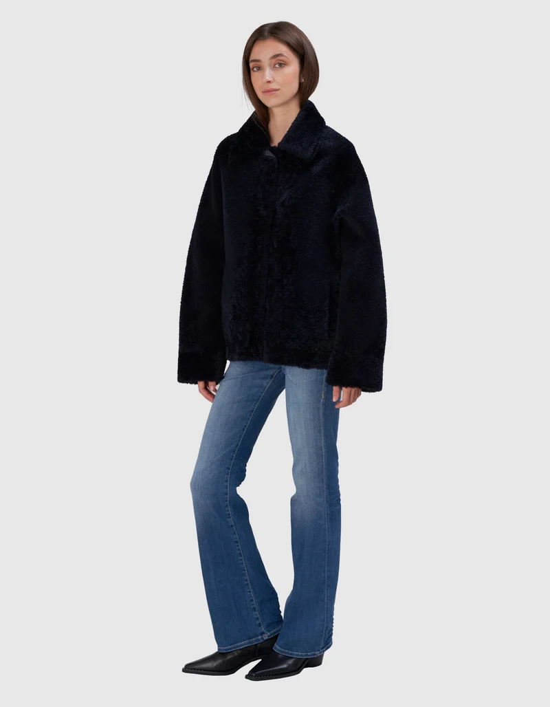 Shearling-Wende-Jacke Teila Merinillo Alba Nappa