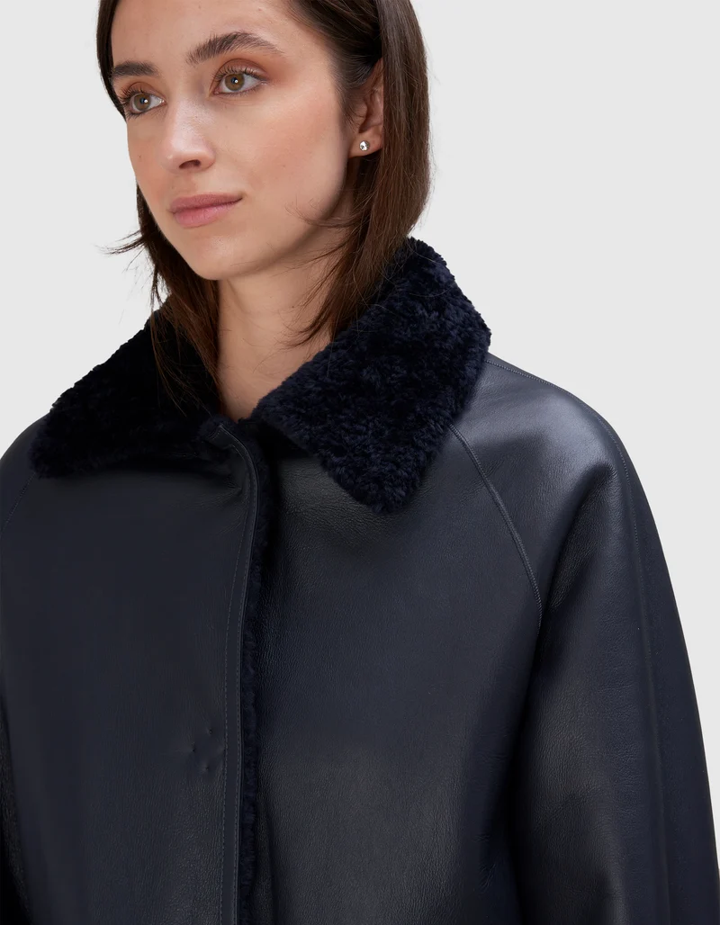 Shearling-Wende-Jacke Teila Merinillo Alba Nappa