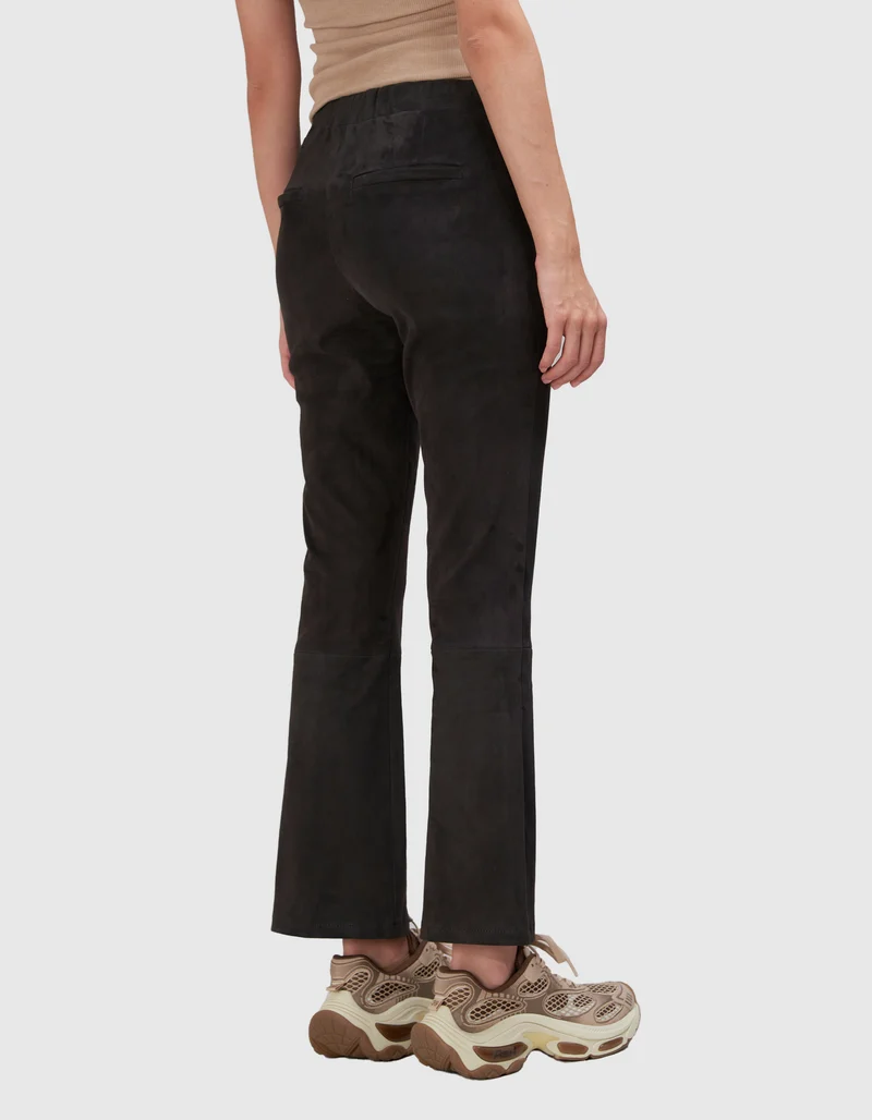 Veloursleder Kick-Flare Hose Lively Stretch