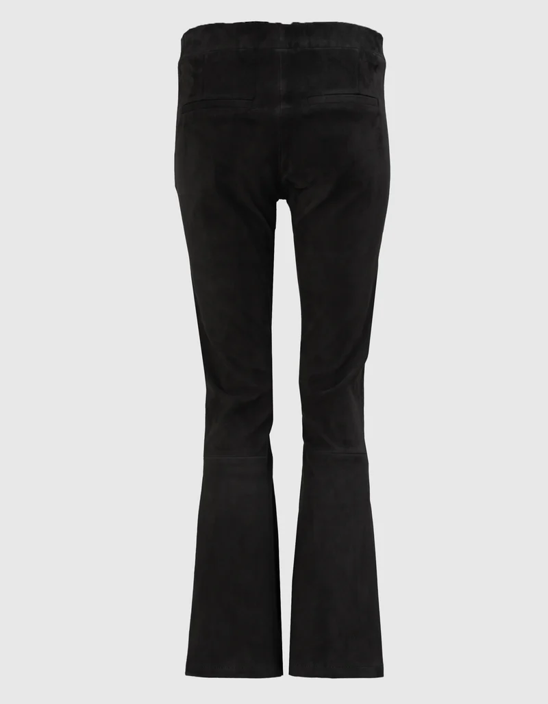 Veloursleder Kick-Flare Hose Lively Stretch