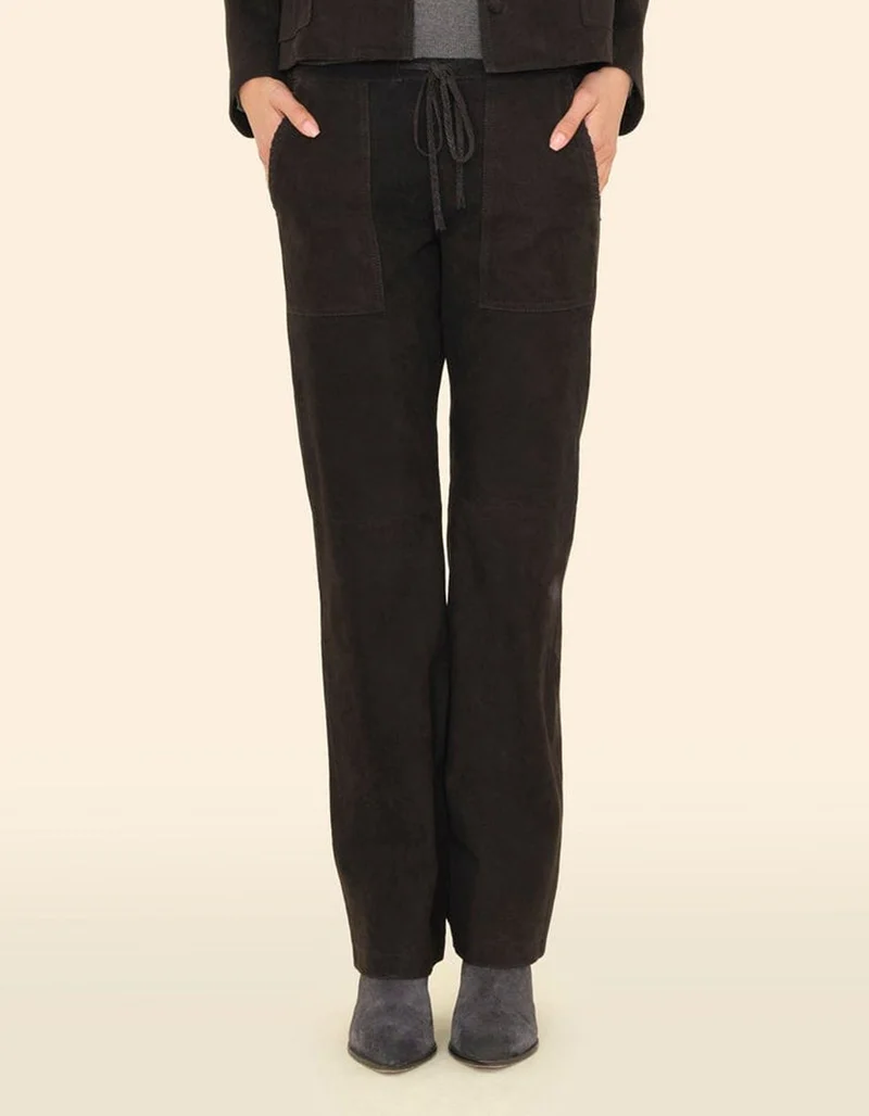Straight-Leg Veloursleder-Hose Clyde