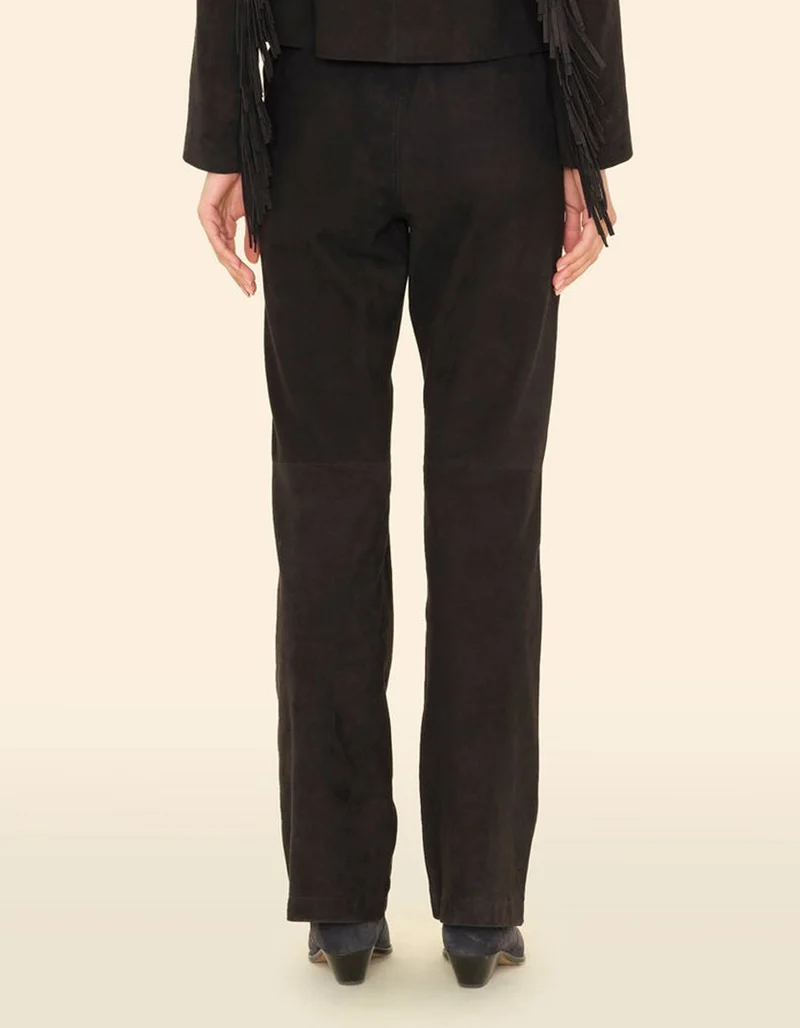 Straight-Leg Veloursleder-Hose Clyde