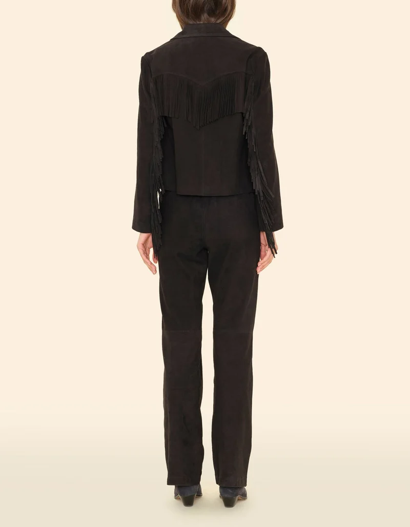 Straight-Leg Veloursleder-Hose Clyde