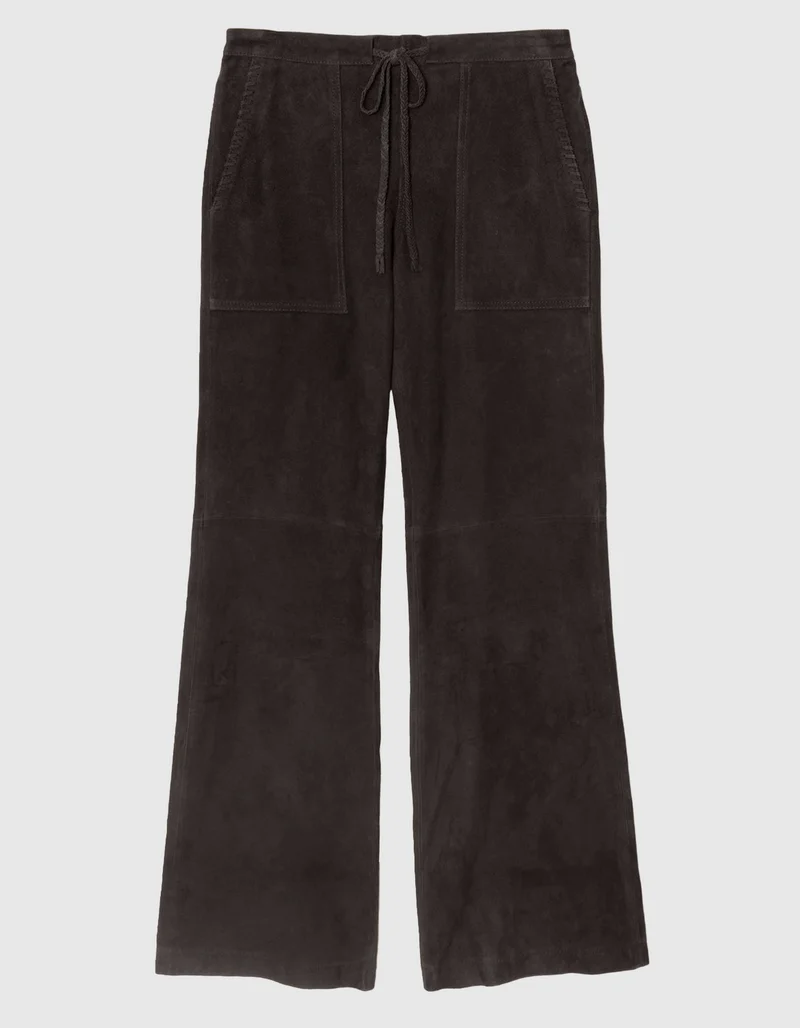 Straight-Leg Veloursleder-Hose Clyde
