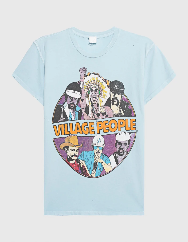 Bedrucktes T-Shirt Village People im Vintage-Look