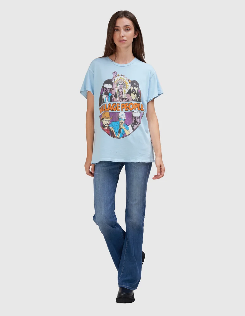 Bedrucktes T-Shirt Village People im Vintage-Look
