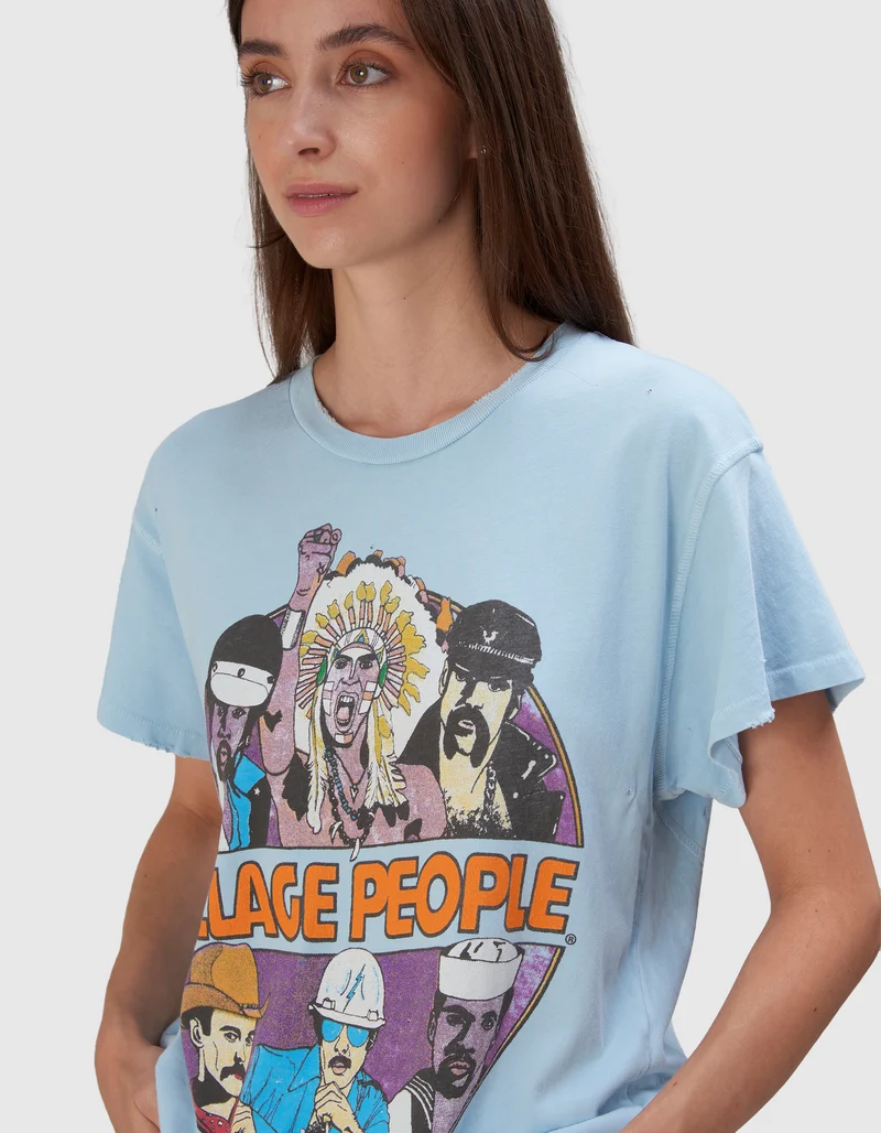 Bedrucktes T-Shirt Village People im Vintage-Look
