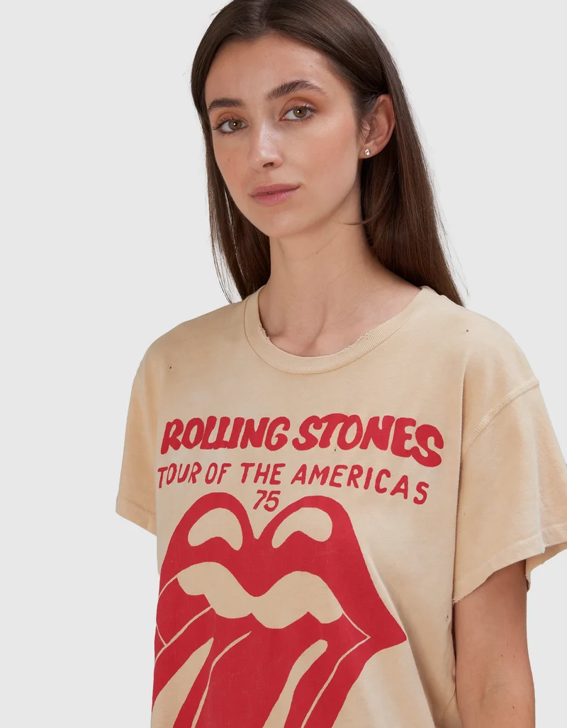 Bedrucktes T-Shirt Rolling Stones im Vintage-Look