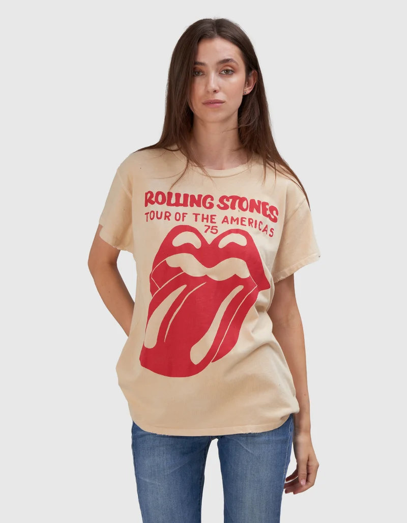 Bedrucktes T-Shirt Rolling Stones im Vintage-Look