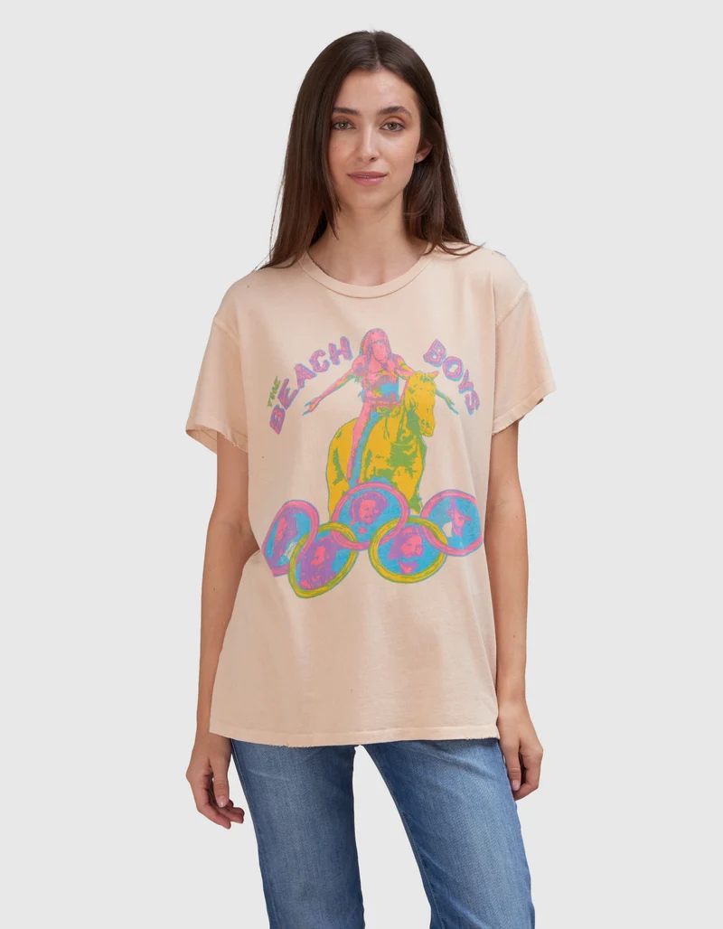 Bedrucktes T-Shirt Beach Boys im Vintage-Look