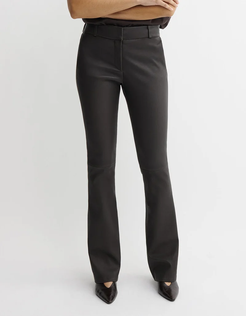 Kick-Flare Lammleder-Hose Lucia Stretch Plonge