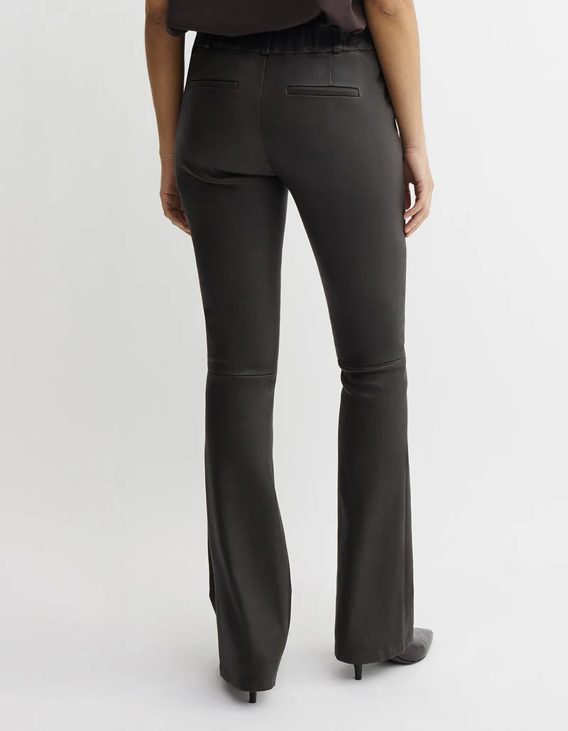 Kick-Flare Lammleder-Hose Lucia Stretch Plonge