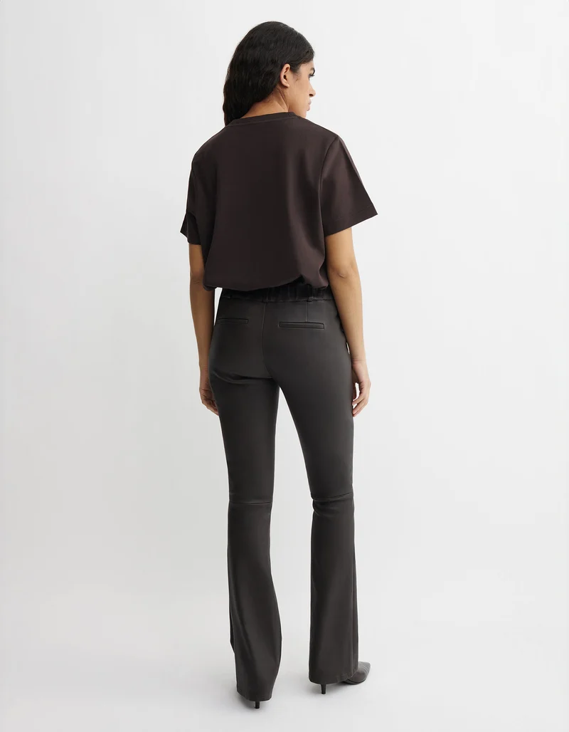 Kick-Flare Lammleder-Hose Lucia Stretch Plonge