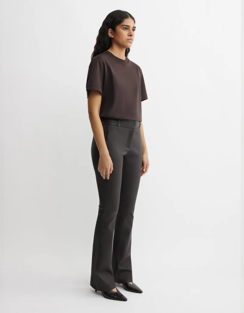Kick-Flare Lammleder-Hose Lucia Stretch Plonge