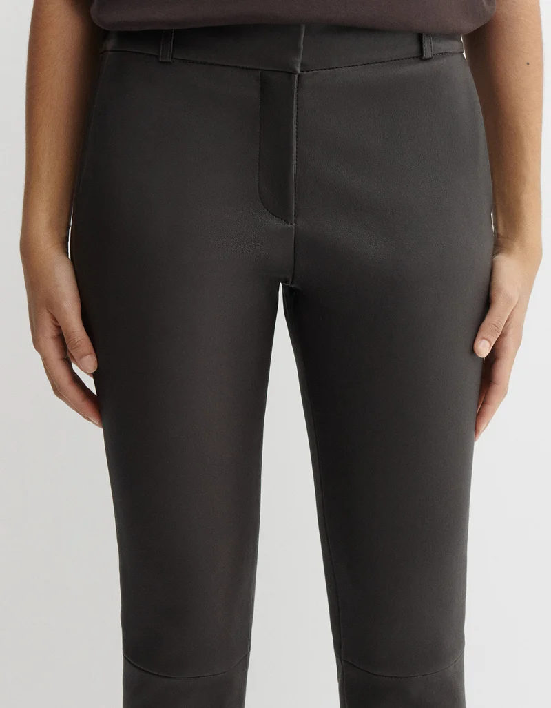 Kick-Flare Lammleder-Hose Lucia Stretch Plonge
