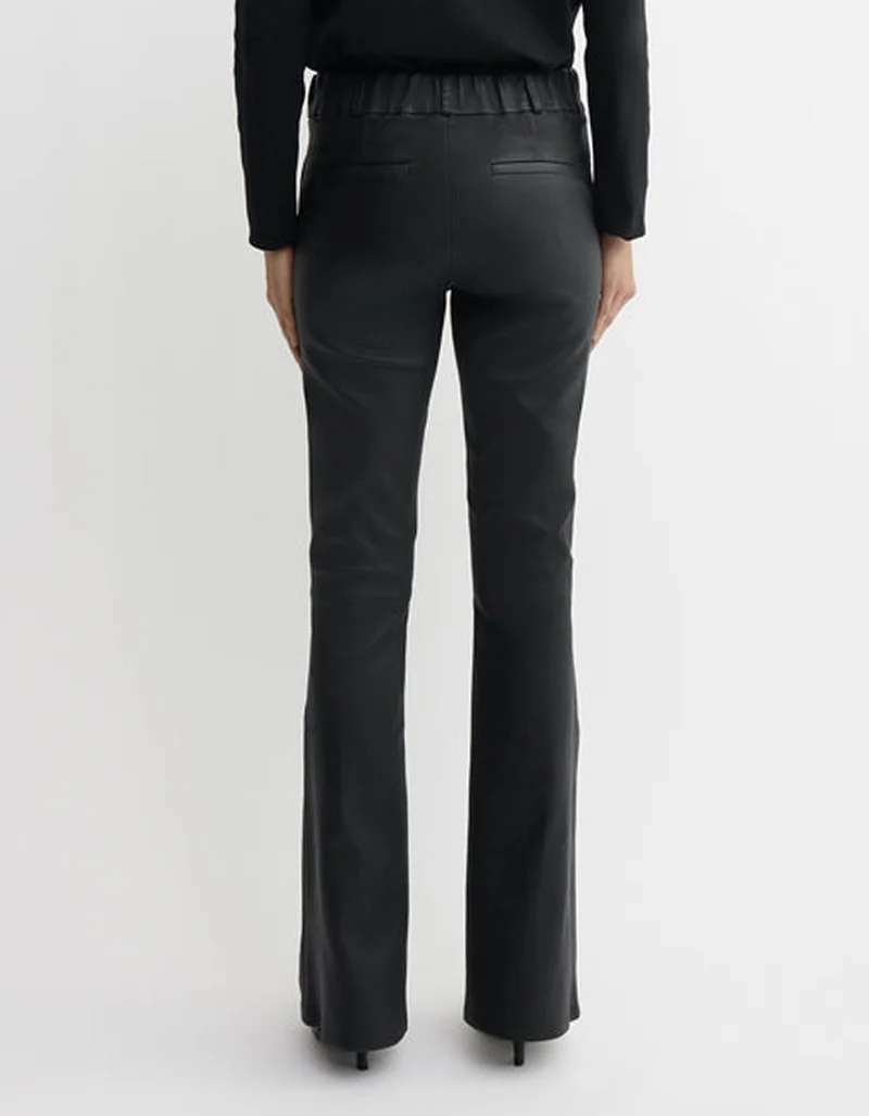 Kick-Flare Lammleder-Hose Lucia Stretch Plonge