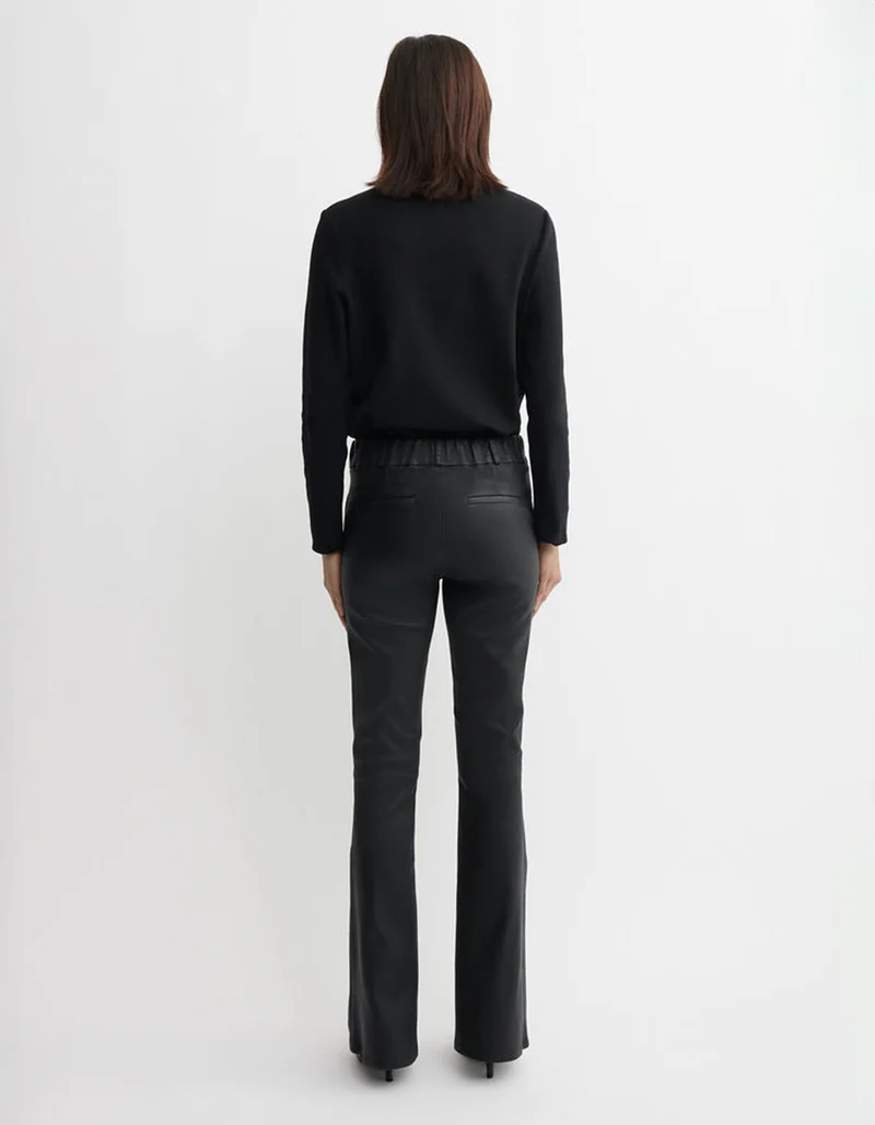 Kick-Flare Lammleder-Hose Lucia Stretch Plonge