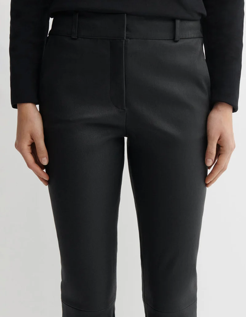 Kick-Flare Lammleder-Hose Lucia Stretch Plonge