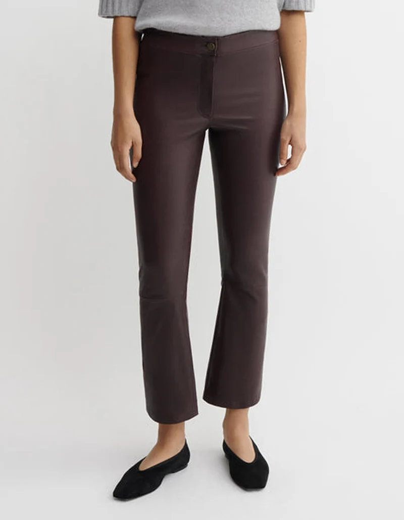 Kick-Flare Lammleder-Hose Lively Stretch Plonge