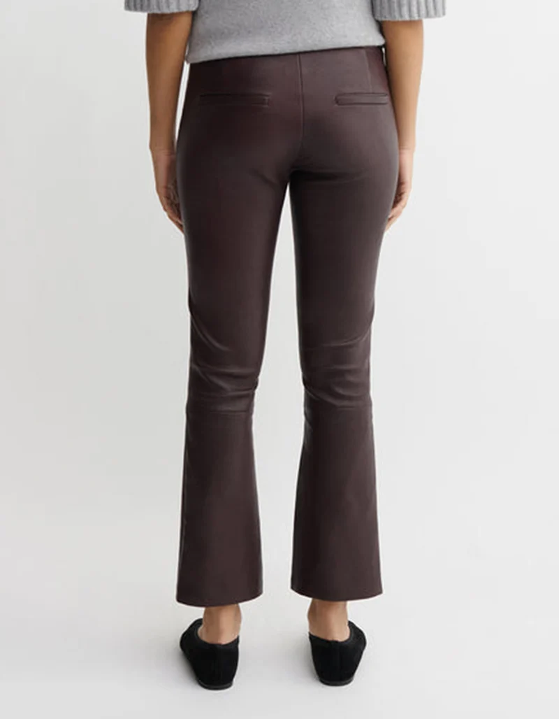 Kick-Flare Lammleder-Hose Lively Stretch Plonge