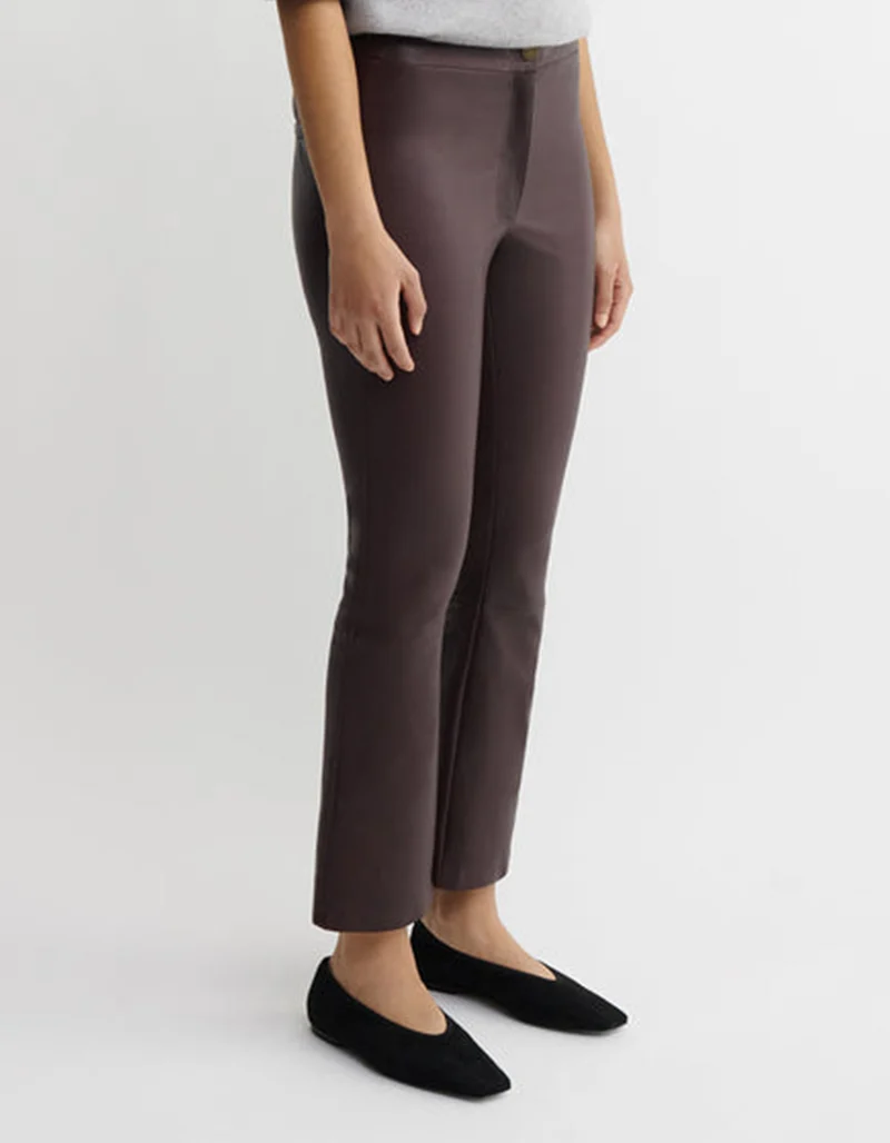 Kick-Flare Lammleder-Hose Lively Stretch Plonge
