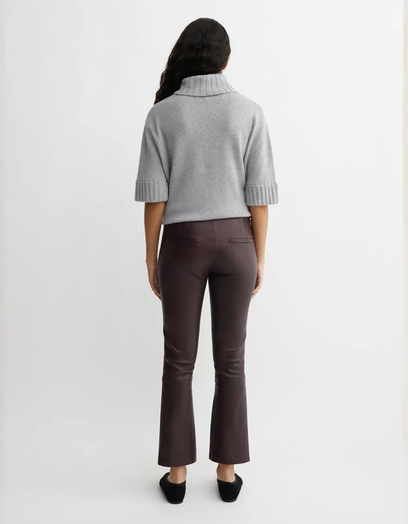 Kick-Flare Lammleder-Hose Lively Stretch Plonge