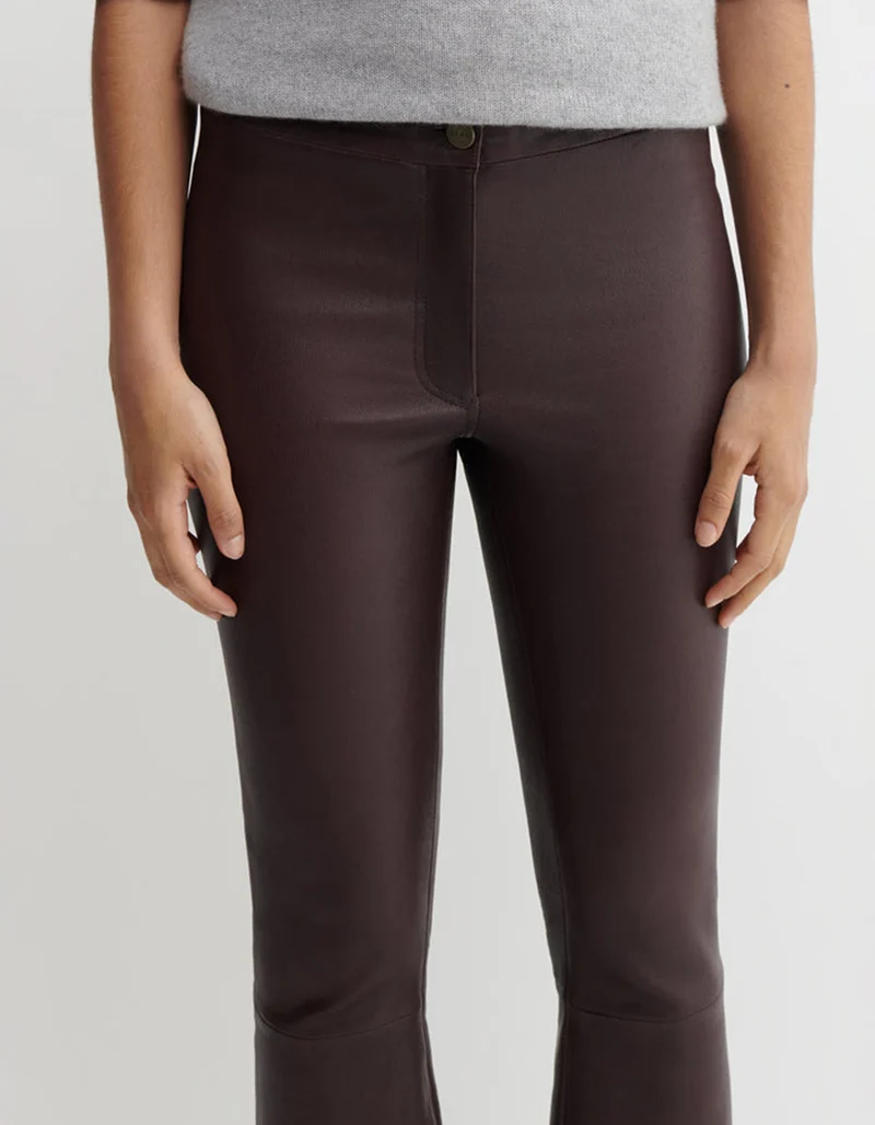 Kick-Flare Lammleder-Hose Lively Stretch Plonge