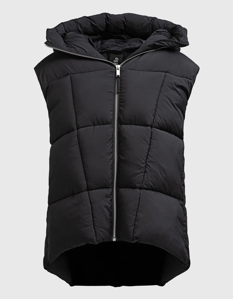 Oversize Puffer-Weste mit Kapuze