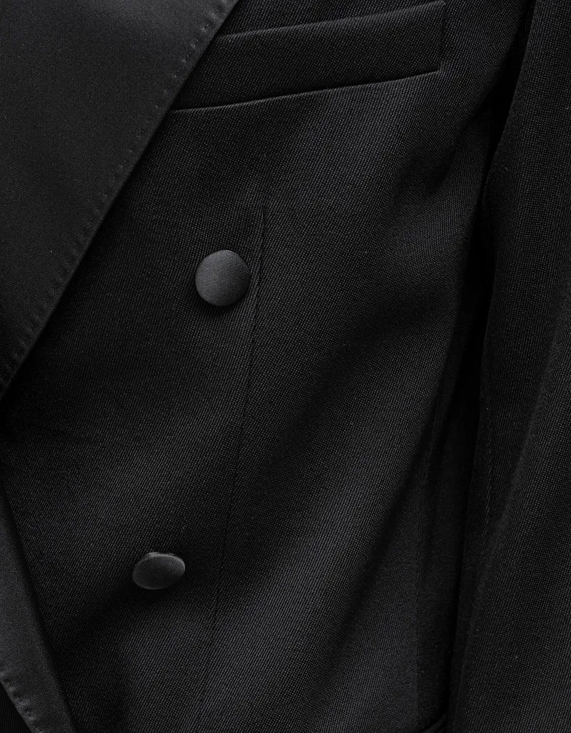 Doppelreihiger Woll-Blazer Lilya mit Satin-Details