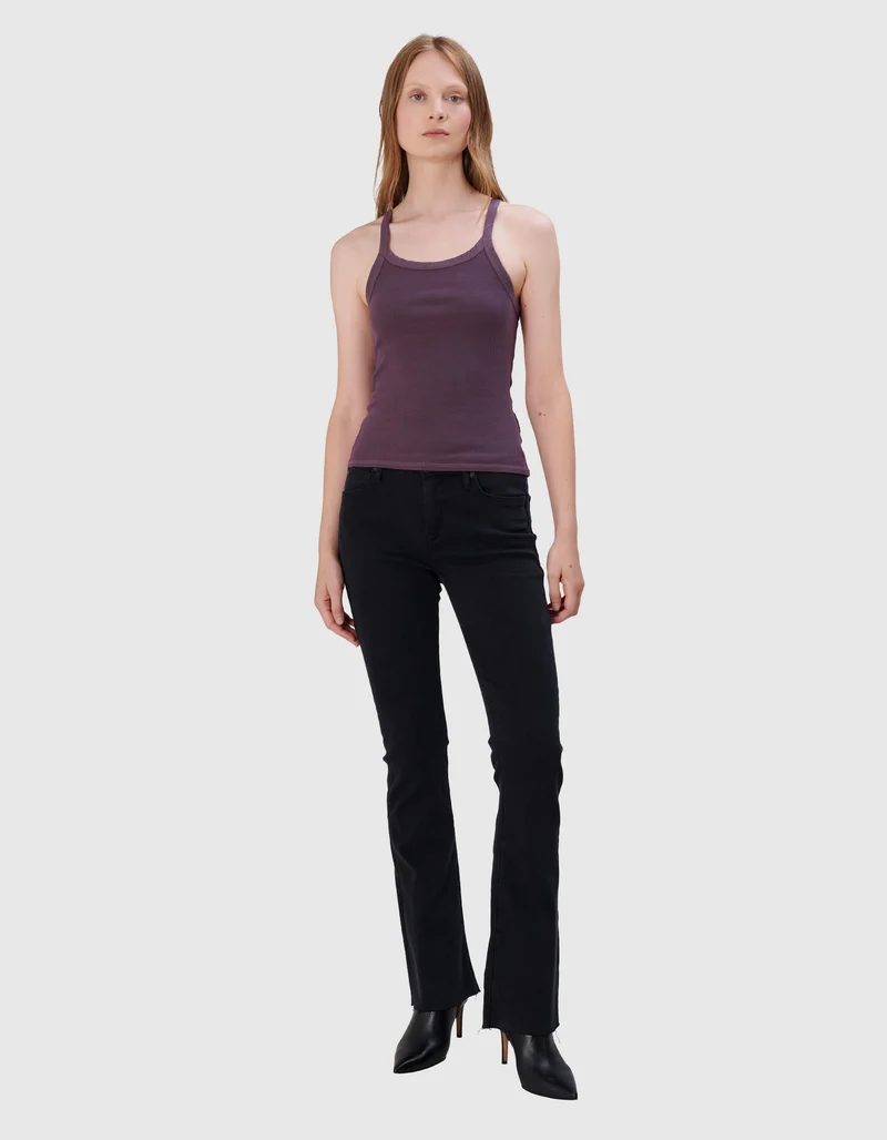 Geripptes Cropped Top