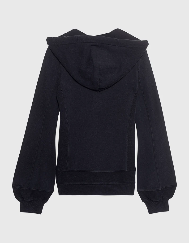 Zipper-Hoodie Elongated