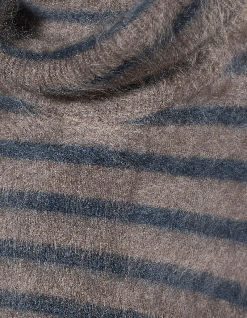Gestreifter Fuzzy Kaschmir-Pullover Floren