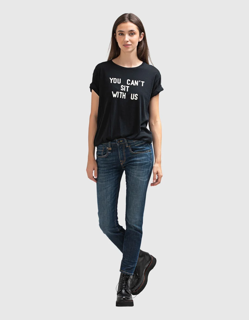 Bedrucktes T-Shirt You can't sit with us mit Kaschmir-Anteil