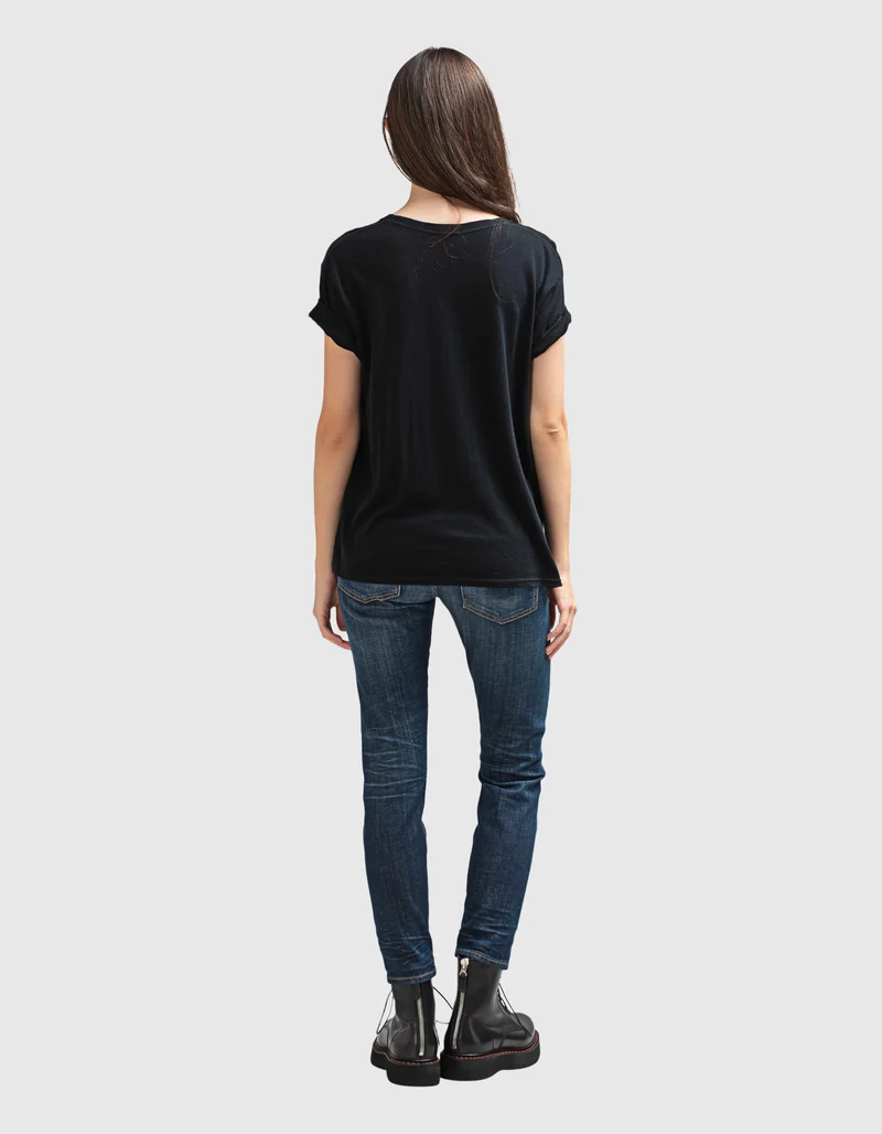 Bedrucktes T-Shirt You can't sit with us mit Kaschmir-Anteil