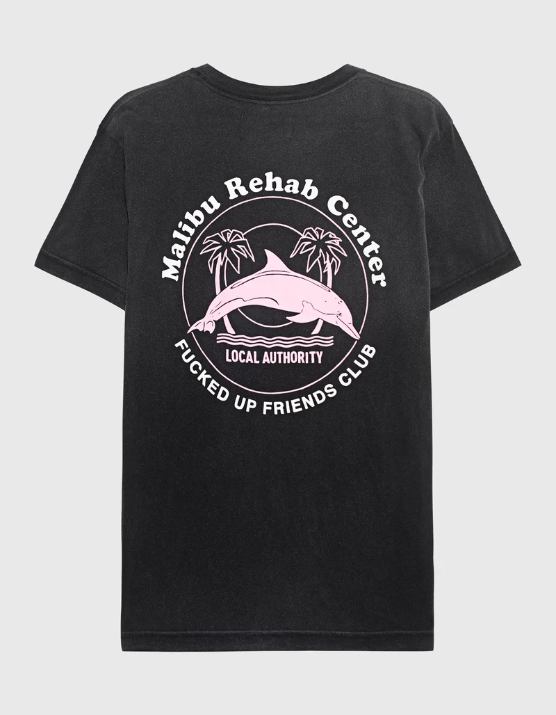 Bedrucktes T-Shirt Malibu Rehab im Vintage-Look