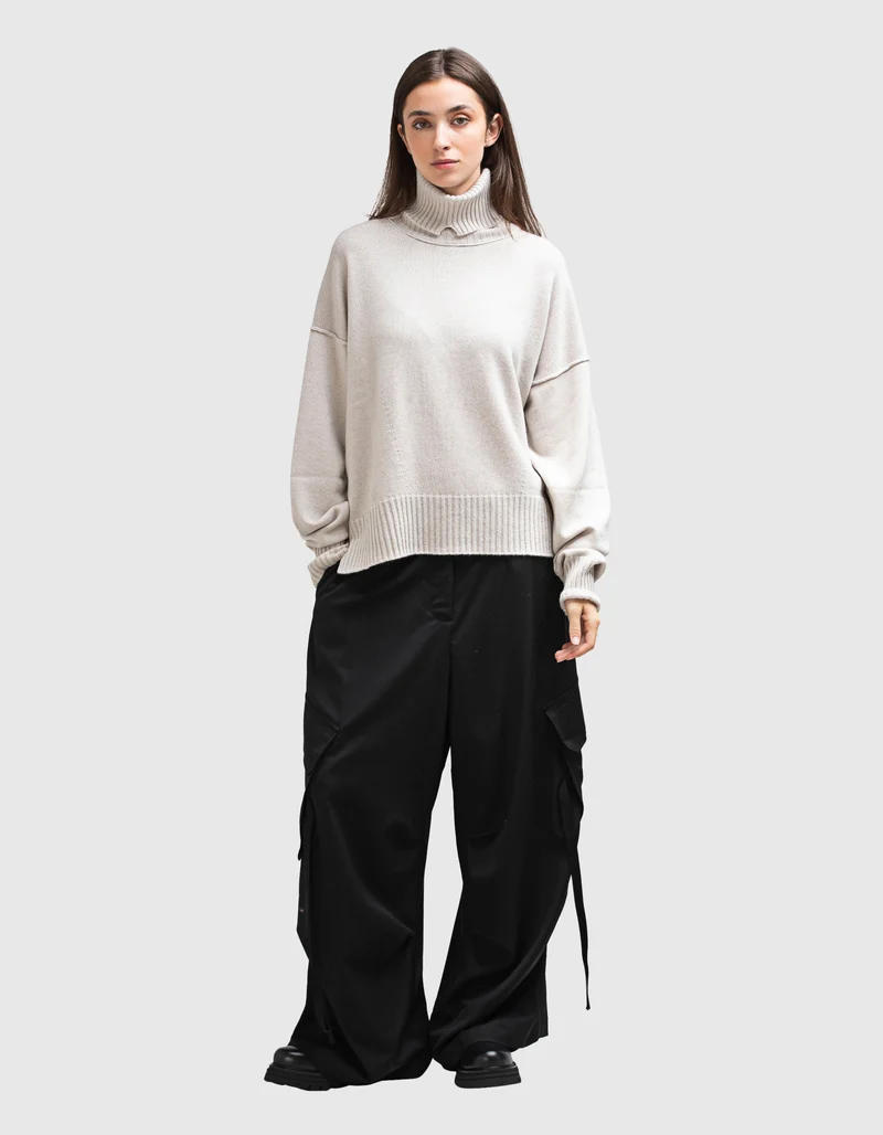 Oversize Rollkragen-Kaschmirpullover