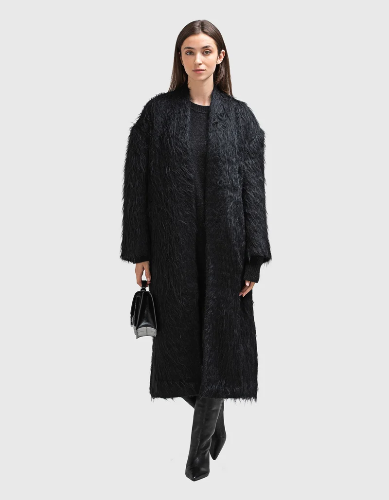 Oversize Woll-Alpaka-Mohair-Mix Mantel