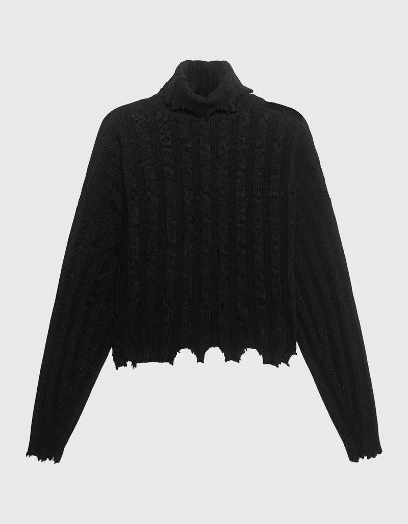 Oversize Destroyed Kaschmir-Woll-Mix Pullover