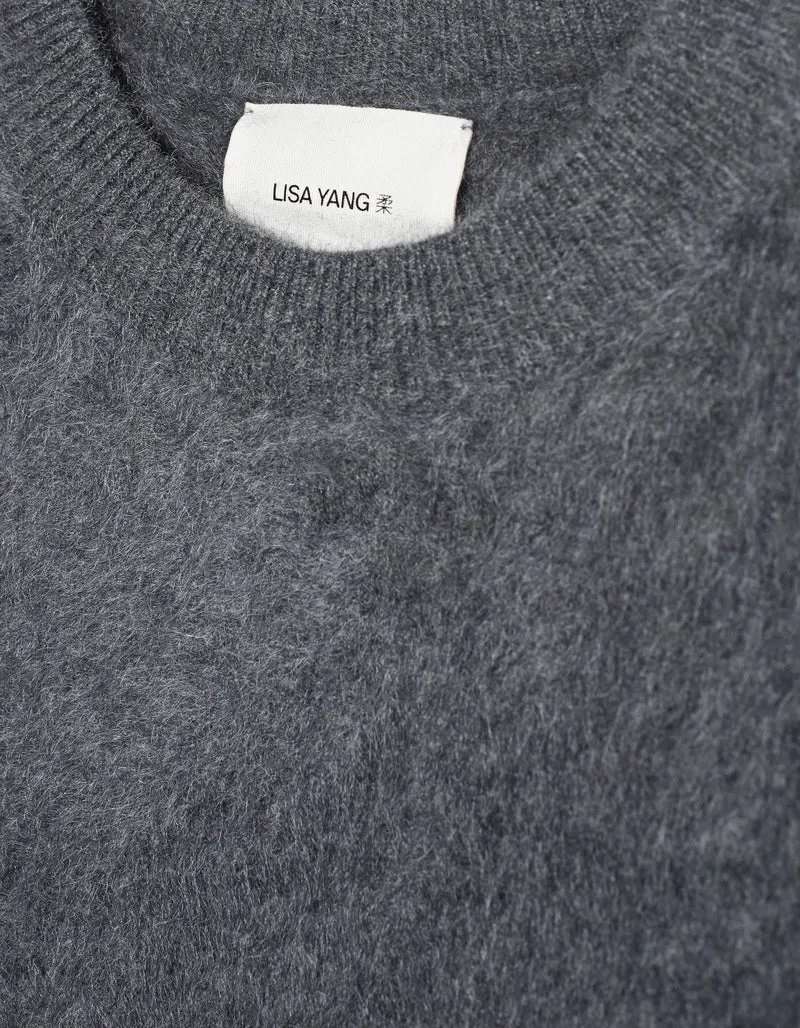 Fuzzy Kurzarm-Kaschmir-Pullover Juniper