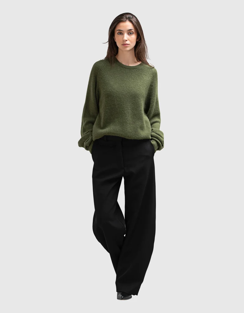 Kaschmir-Seiden-Mix Pullover mit Rundhalsausschnitt