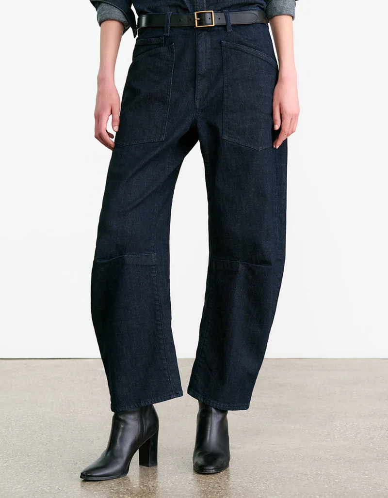 Mid-Rise Barrel-Leg Jeans Shon