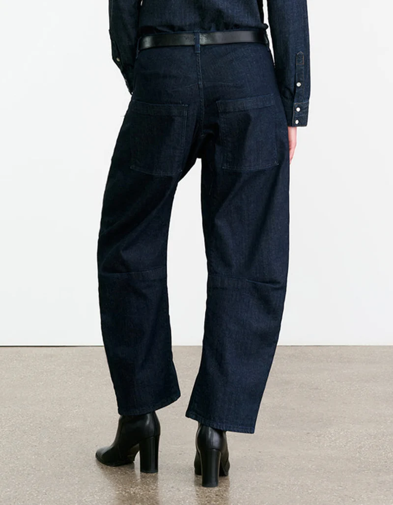Mid-Rise Barrel-Leg Jeans Shon