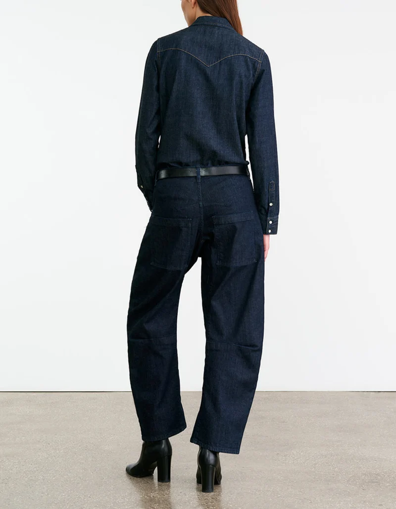 Mid-Rise Barrel-Leg Jeans Shon