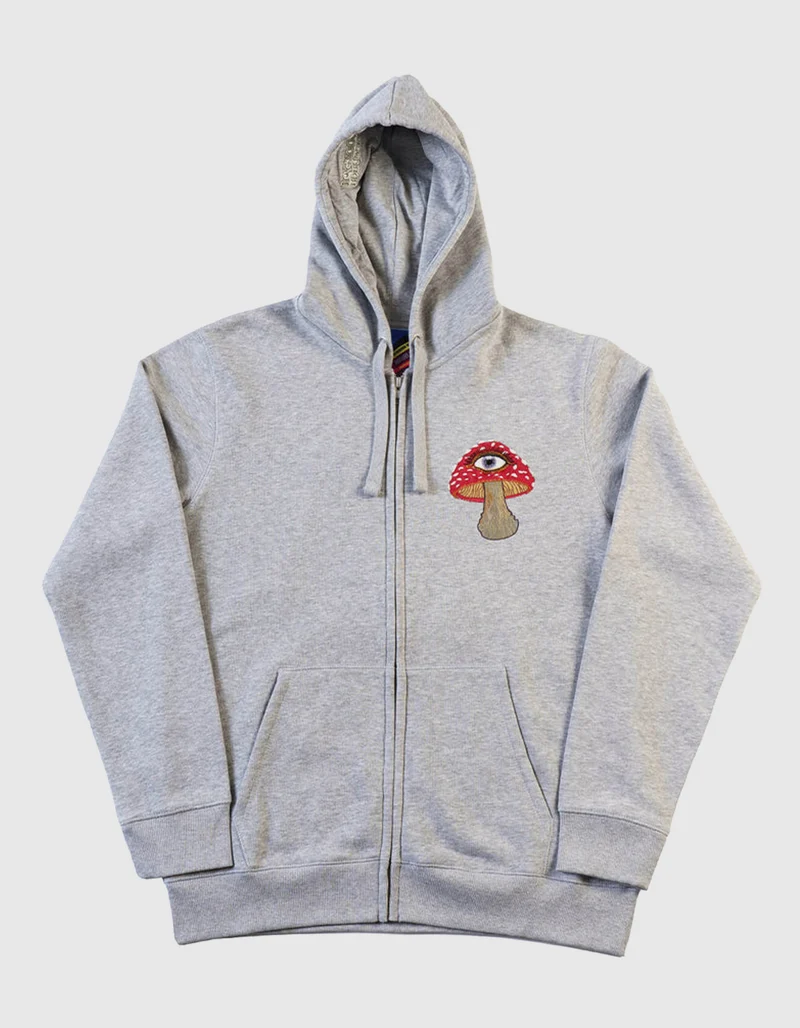 Bestickter Zipper Hoodie Mushroom