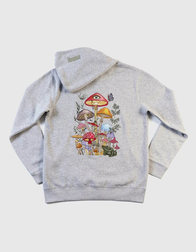 Bestickter Zipper Hoodie Mushroom