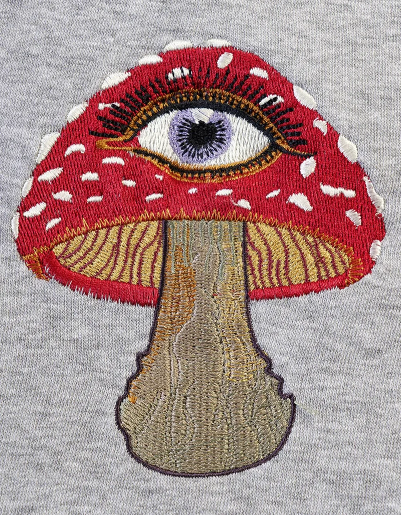 Bestickter Zipper Hoodie Mushroom