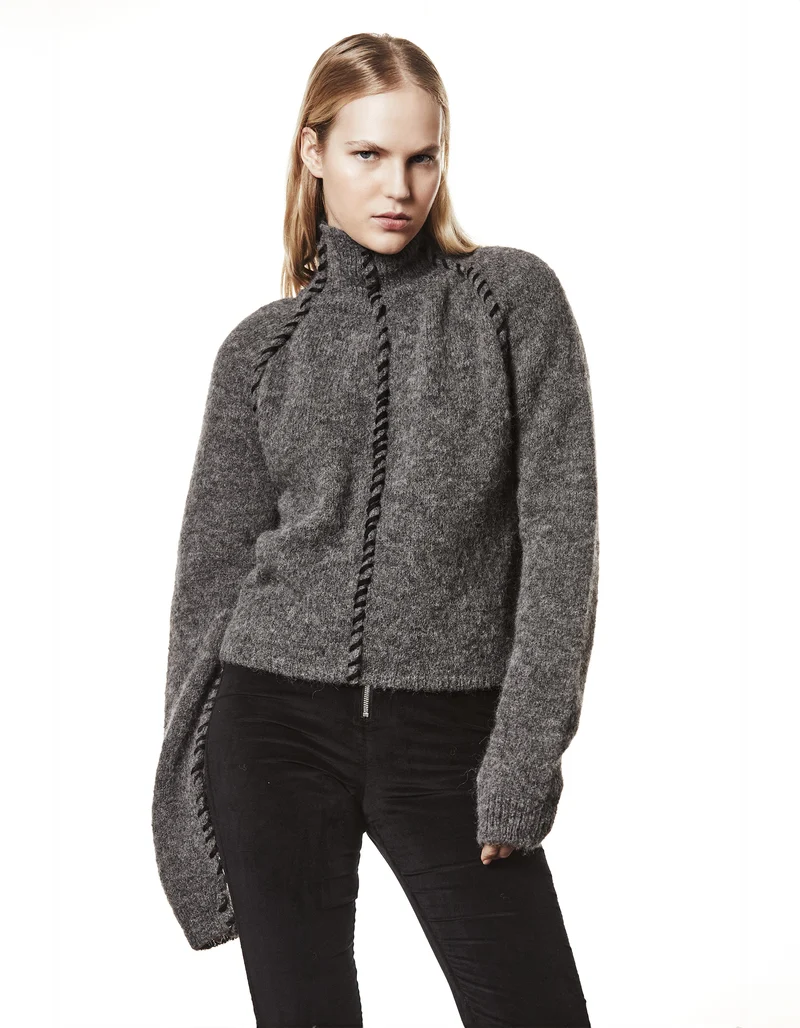 Alpaka-Mix Pullover mit Stehkragen
